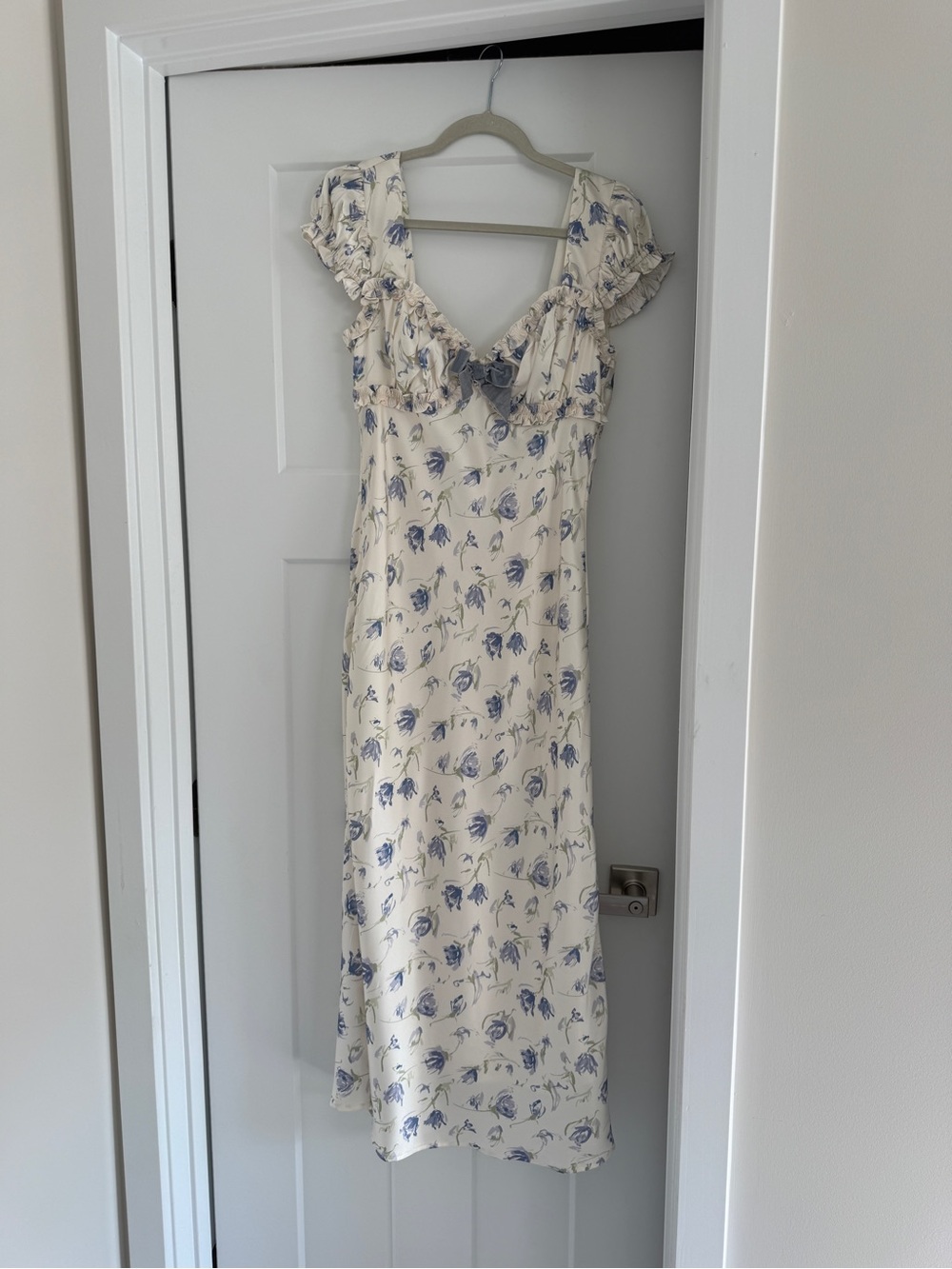 Vestique Floral Satin Maxi Dress